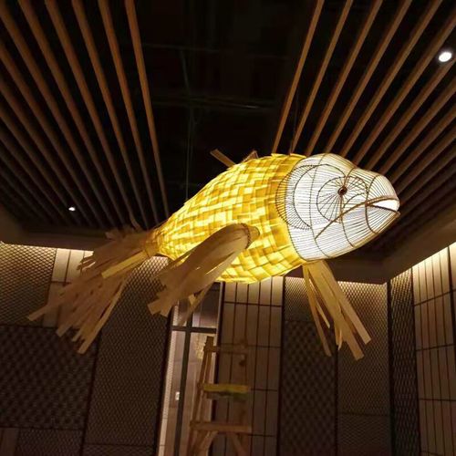 施韵令吊灯餐厅酒店大堂宴会厅火锅店创意编织鲤鱼造型