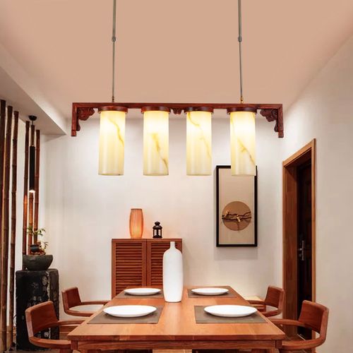 新中式红木古典餐厅吊灯复古中国风实木灯家用茶室灯仿古禅意灯饰